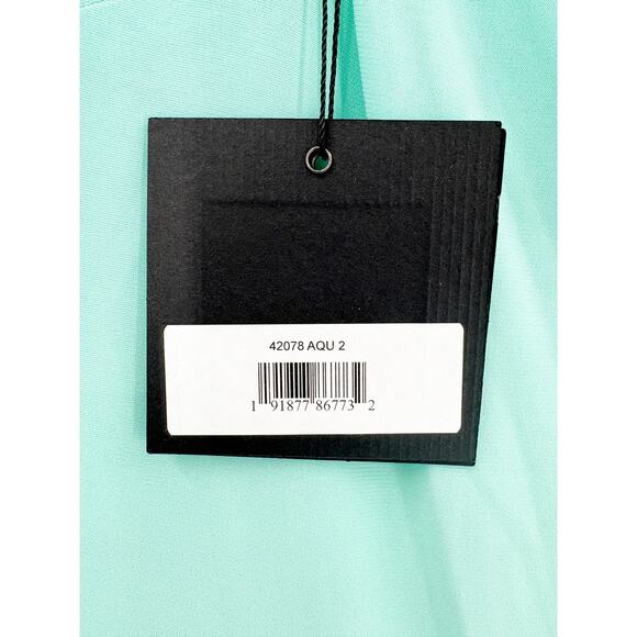 MAC DUGGAL Dress Size 2 Evening Gown NEW Aqua Green Mint Long Sleeve Stretch - Picture 6 of 8